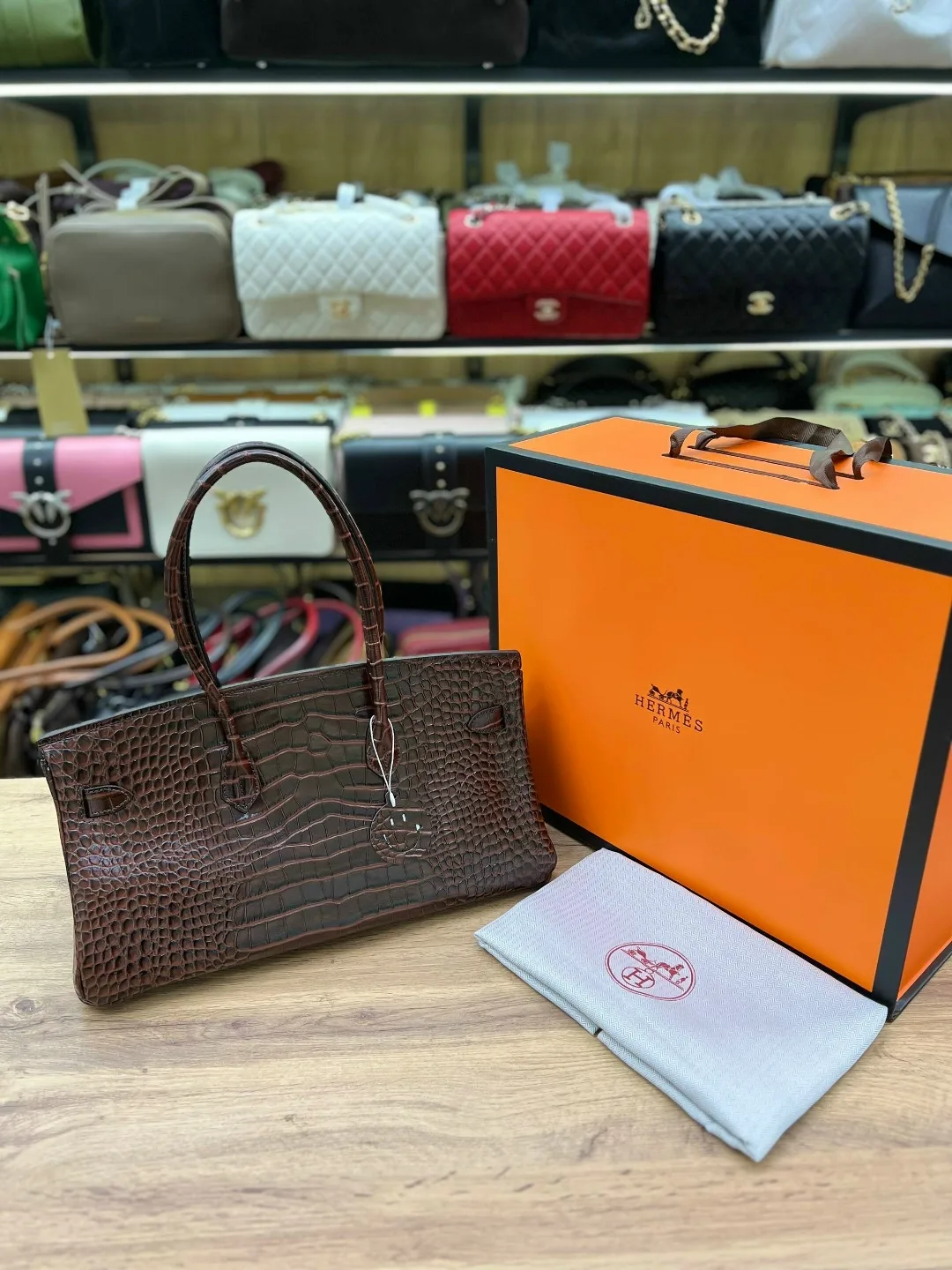 Сумка Hermes натуральная кожа — фото 5