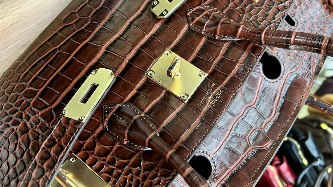Сумка Hermes натуральная кожа — фото 9