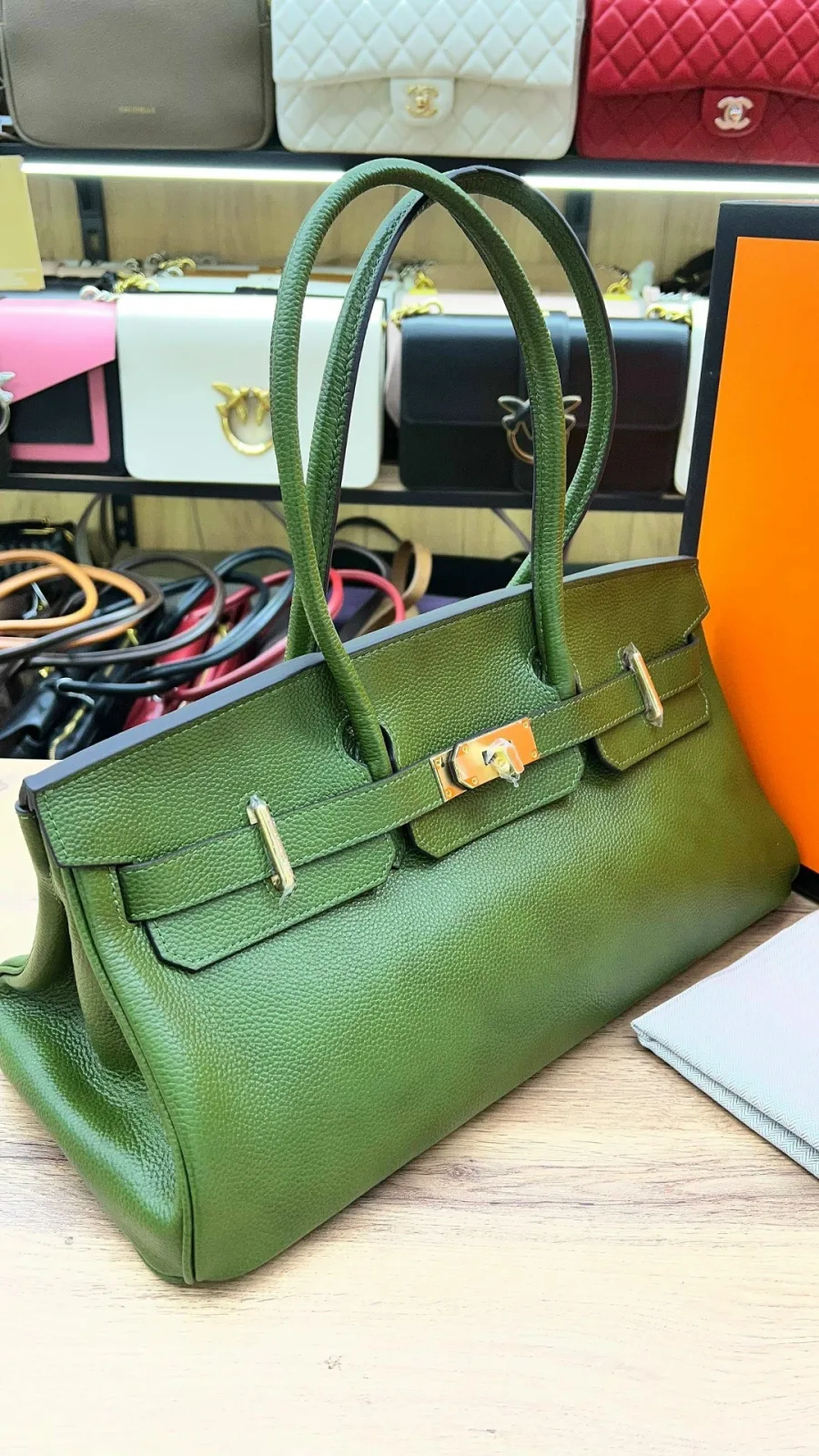 Сумка Hermes натуральная кожа — фото 6