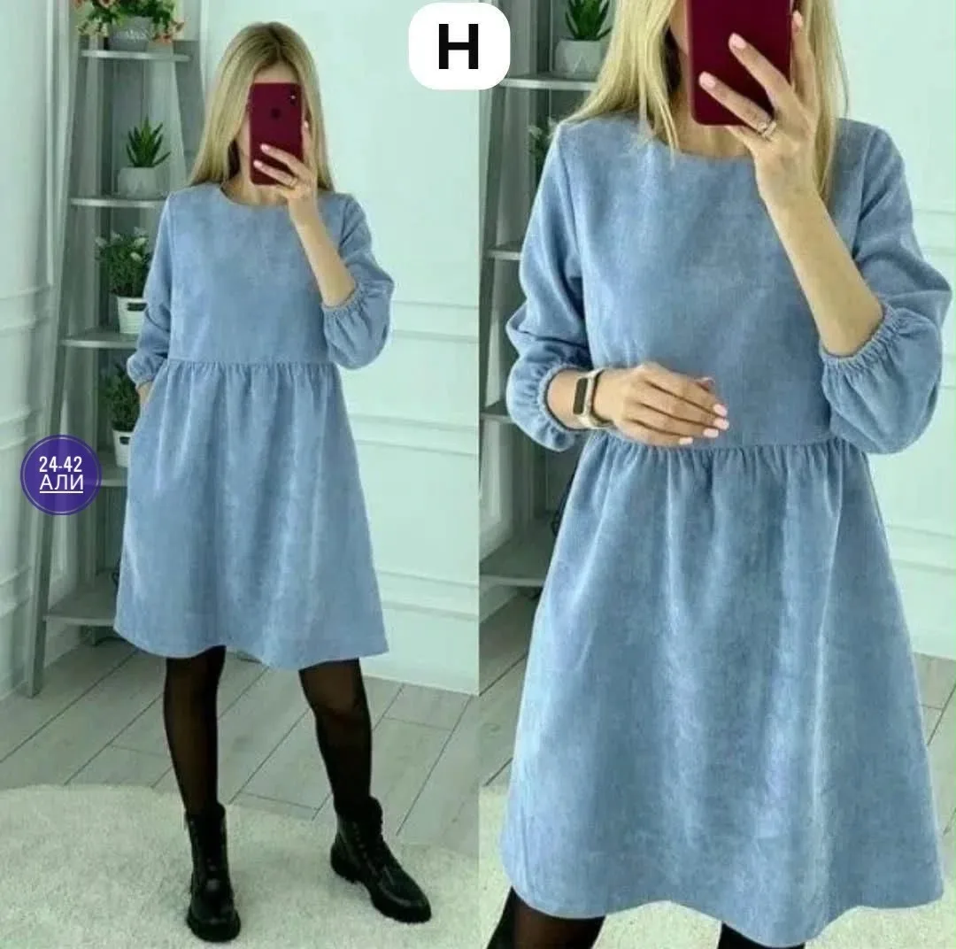 Платье вельвет — фото 1