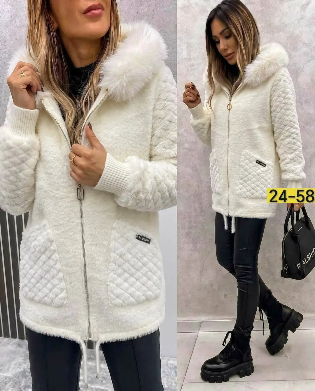 Кардиган с капюшоном из натурального альпака — фото 2
