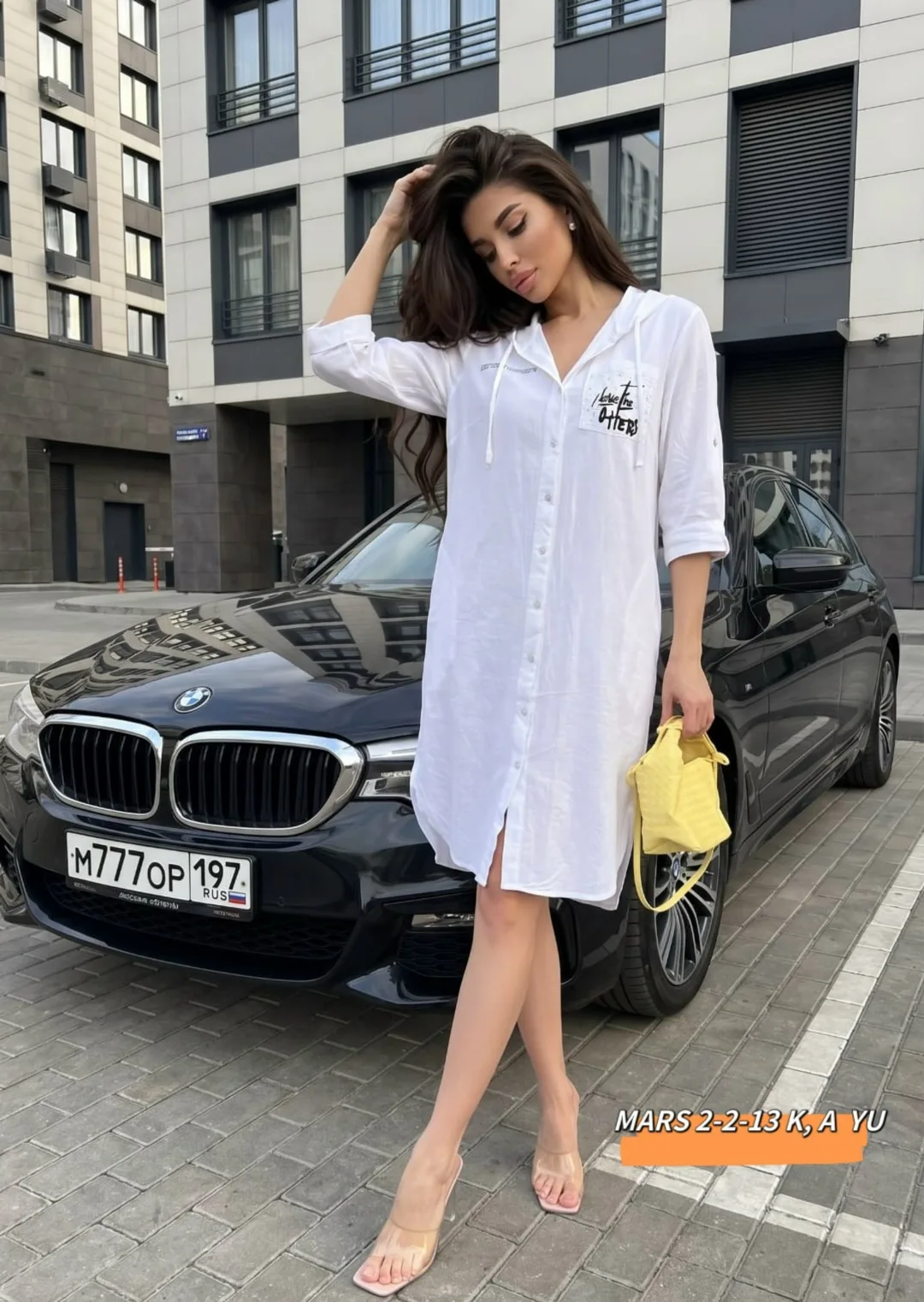 Платье-рубашка из льна — фото 6