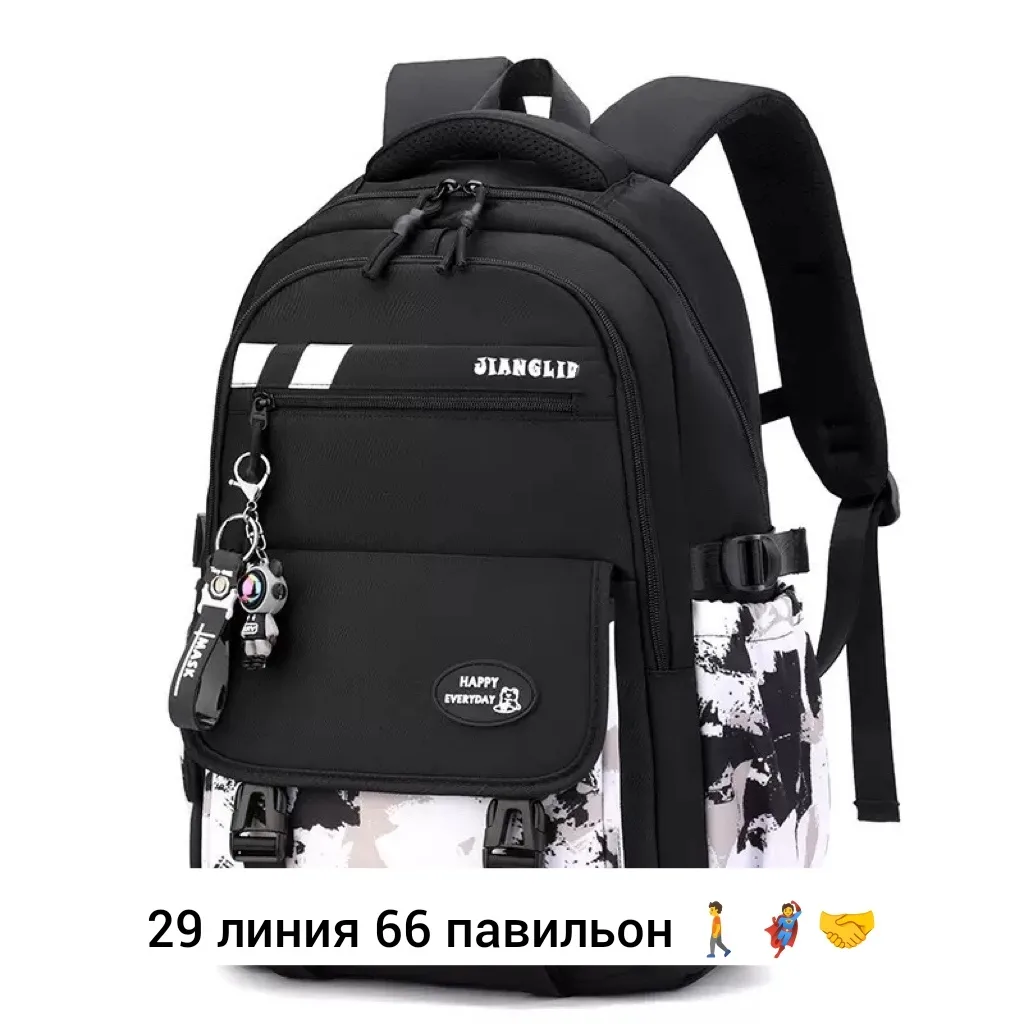 Городской рюкзак из ткани для мужчин и женщин Чёрный — фото 8