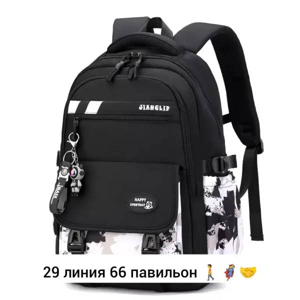 Городской рюкзак из ткани для мужчин и женщин Чёрный — фото 8