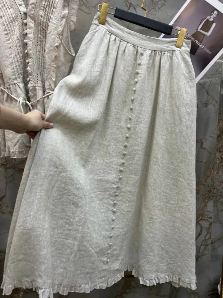 Костюм двойка из льна — фото 14