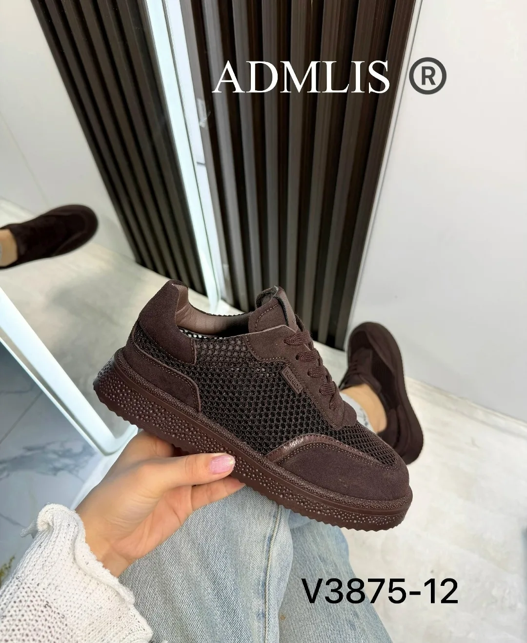 Женские кроссовки из искусственной кожи — фото 5