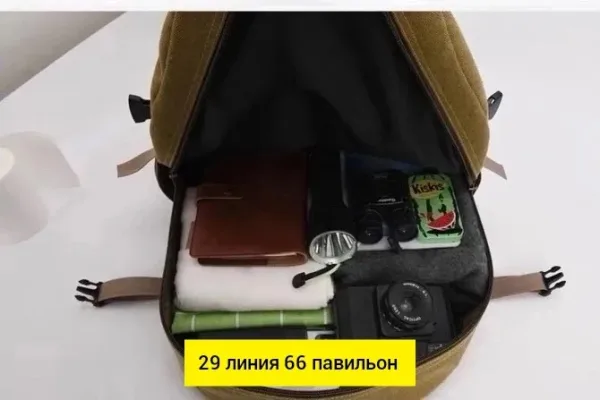 Городской рюкзак из брезента для мужчин и женщин Чёрный — фото 2