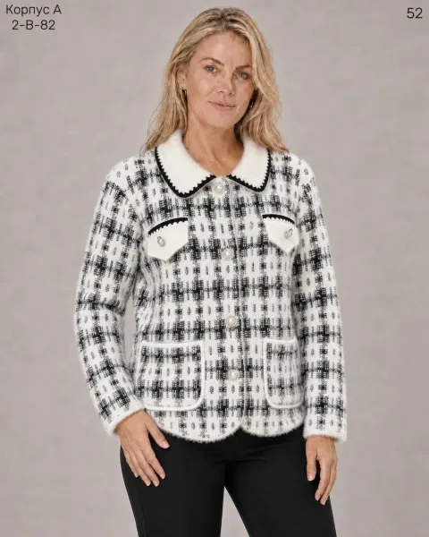 Женский кардиган из смесового материала — 20 шерсть 20 WOOL, 80 POLYESTER — фото 5