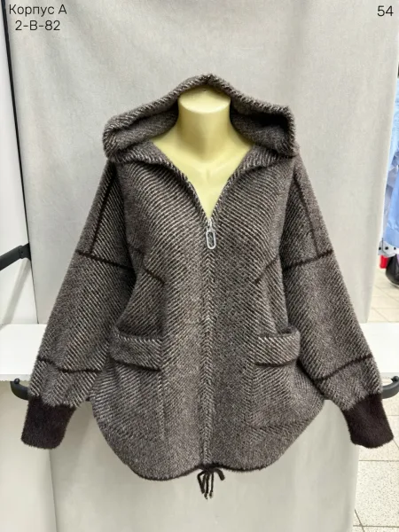Женский кардиган из хлопка с отделкой мехом альпака МЕХ АЛЬПАКА — фото 1