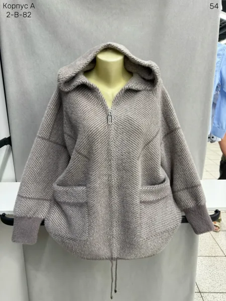 Женский кардиган из хлопка с отделкой мехом альпака МЕХ АЛЬПАКА — фото 2