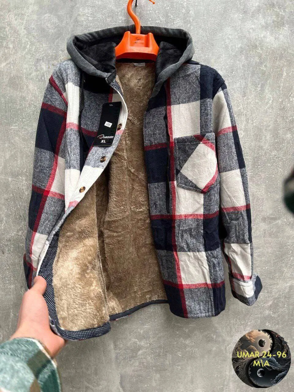 Рубашка с капюшоном кашемир с мехом UNISEX — фото 2