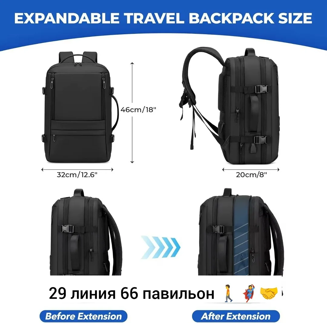 Рюкзак из ткани оксфорд с встроенным USB-портом — фото 9