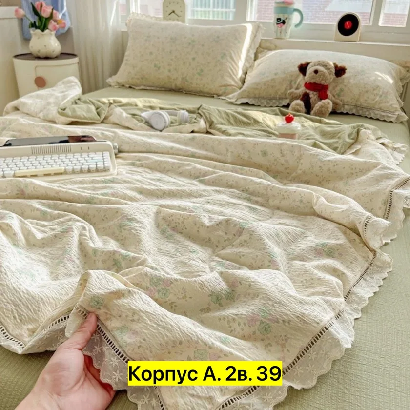 Комплект постельного белья, сатин Белый — фото 5