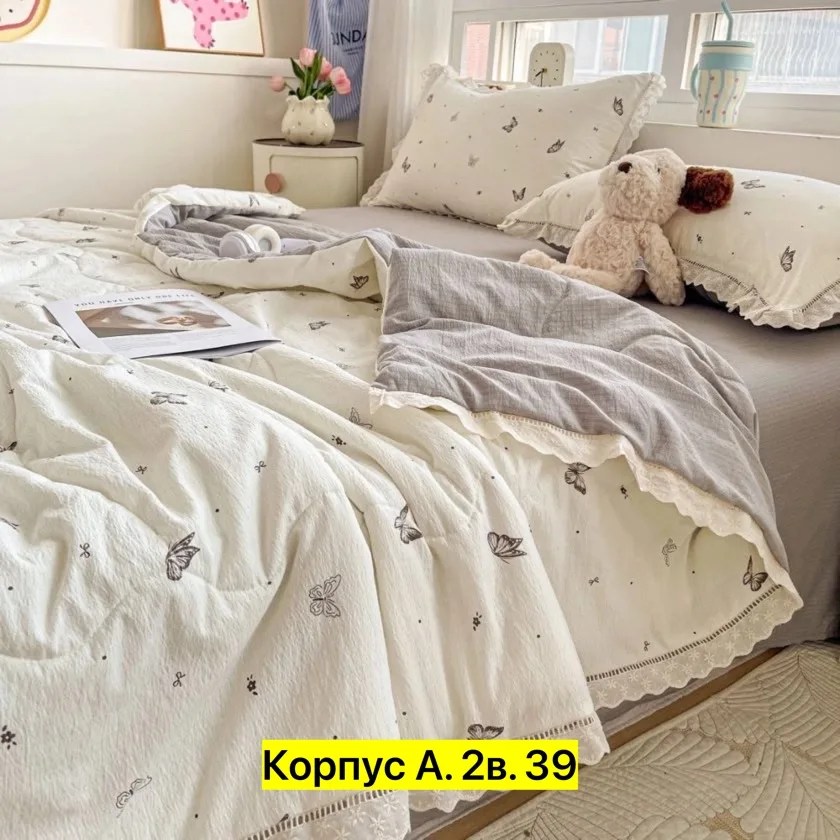 Комплект постельного белья, сатин Белый — фото 8