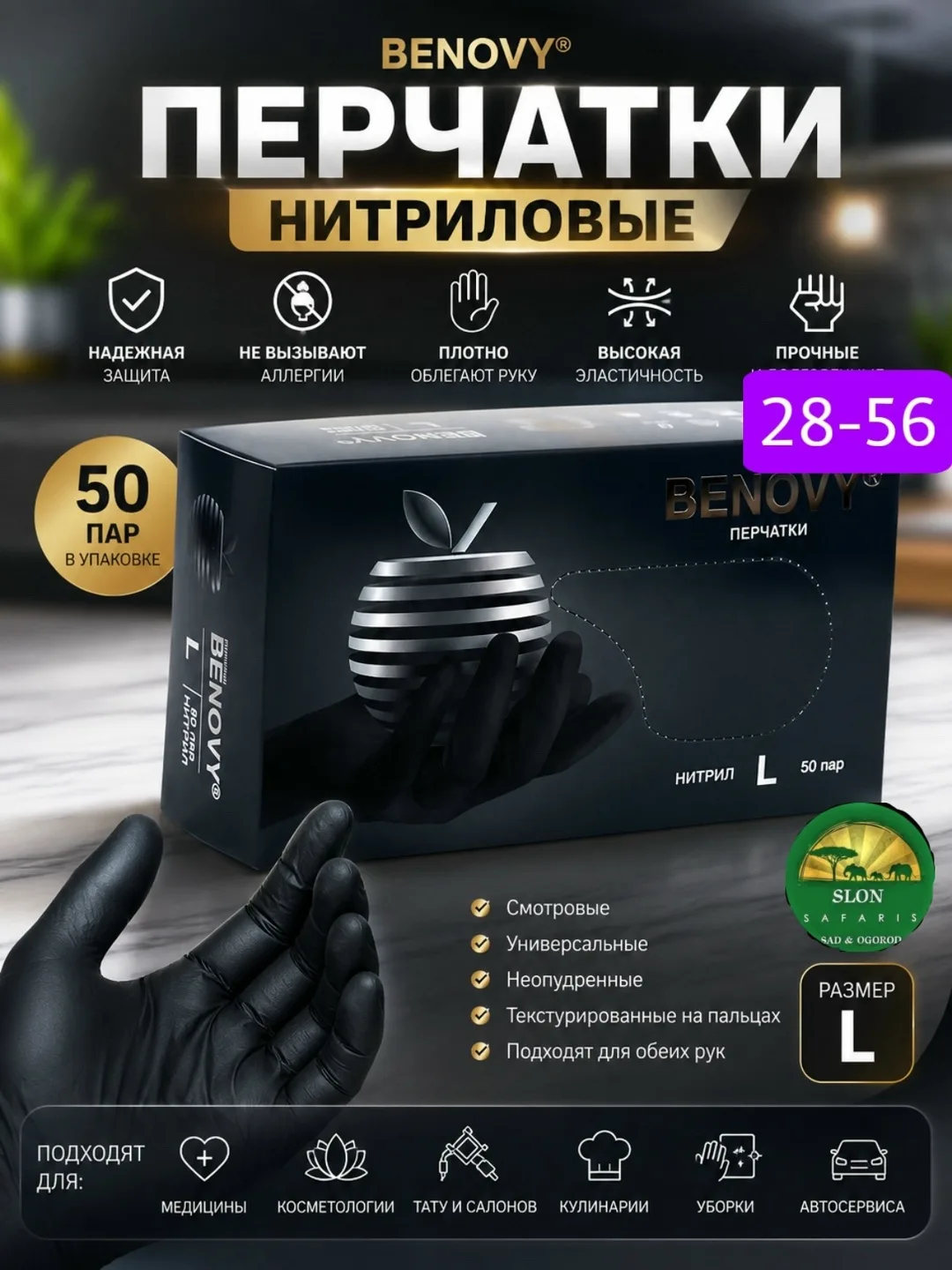 Нитриловые перчатки BENOVY надёжная защита и комфорт каждый день