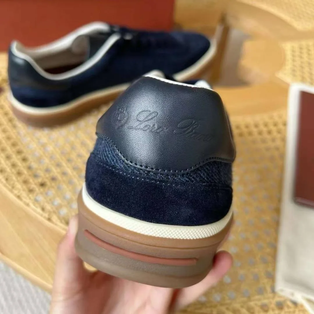 Loro Piana Tennis замшево текстильные кеды в глубоких оттенках — фото 7
