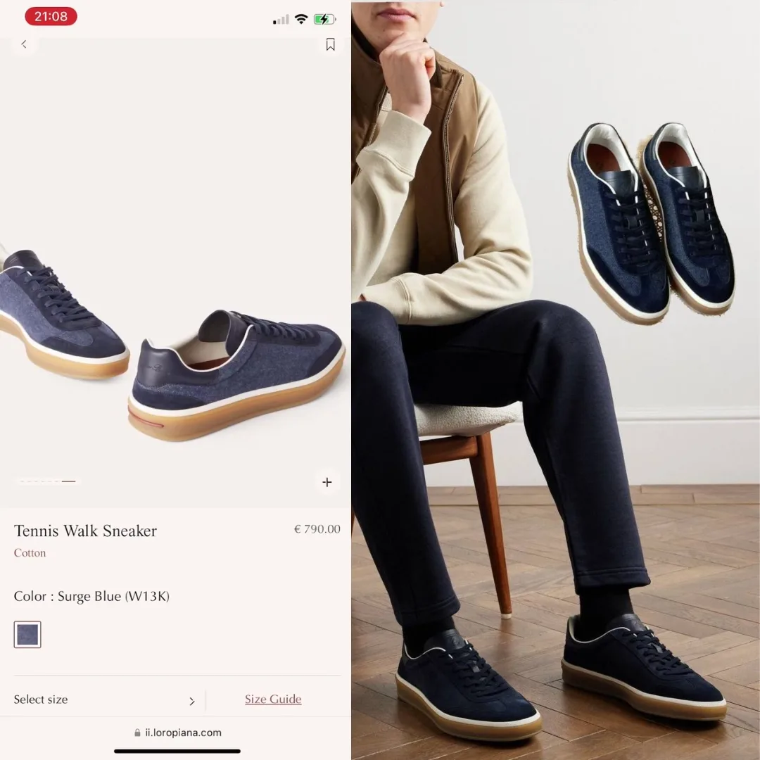 Loro Piana Tennis замшево текстильные кеды в глубоких оттенках — фото 8