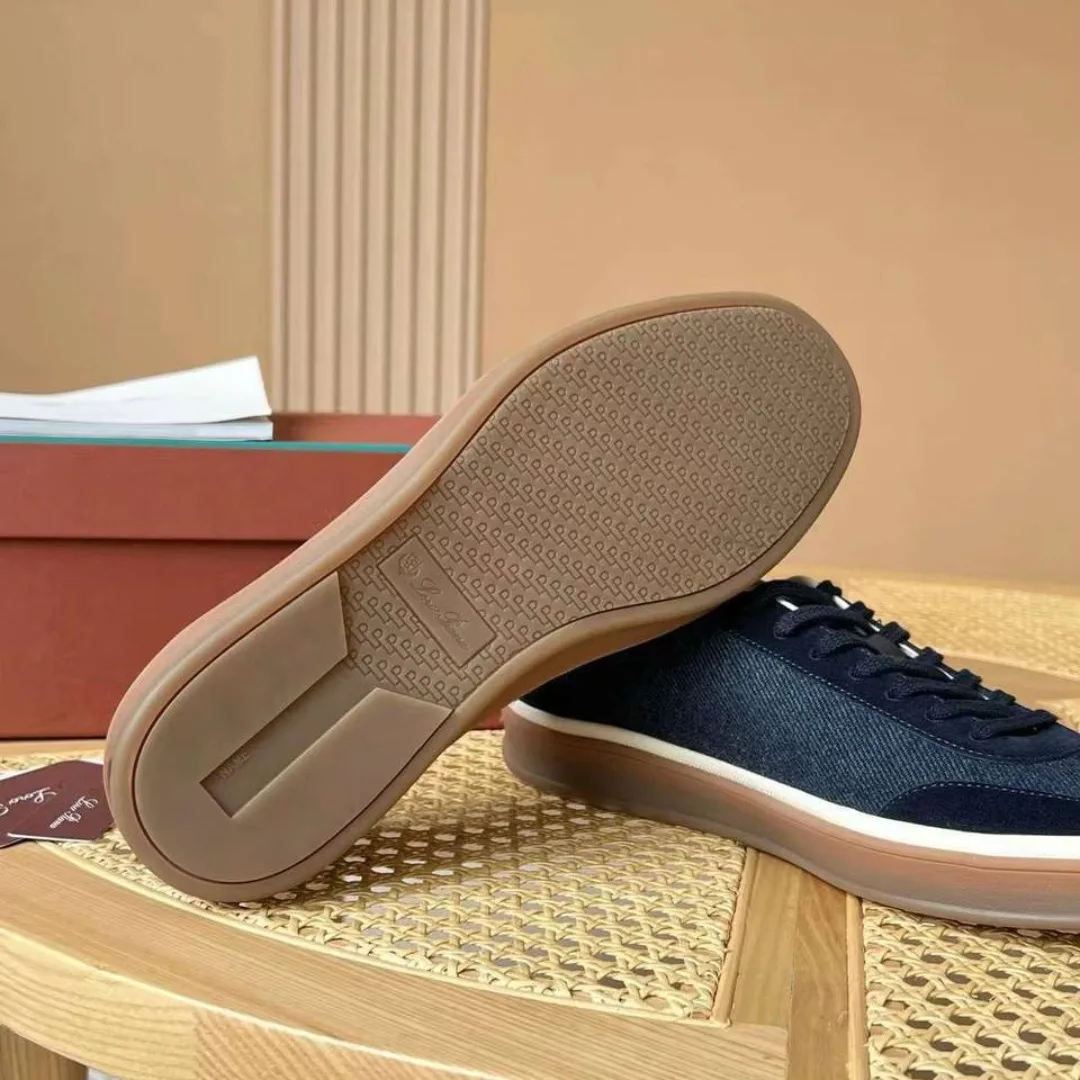 Loro Piana Tennis замшево текстильные кеды в глубоких оттенках — фото 9
