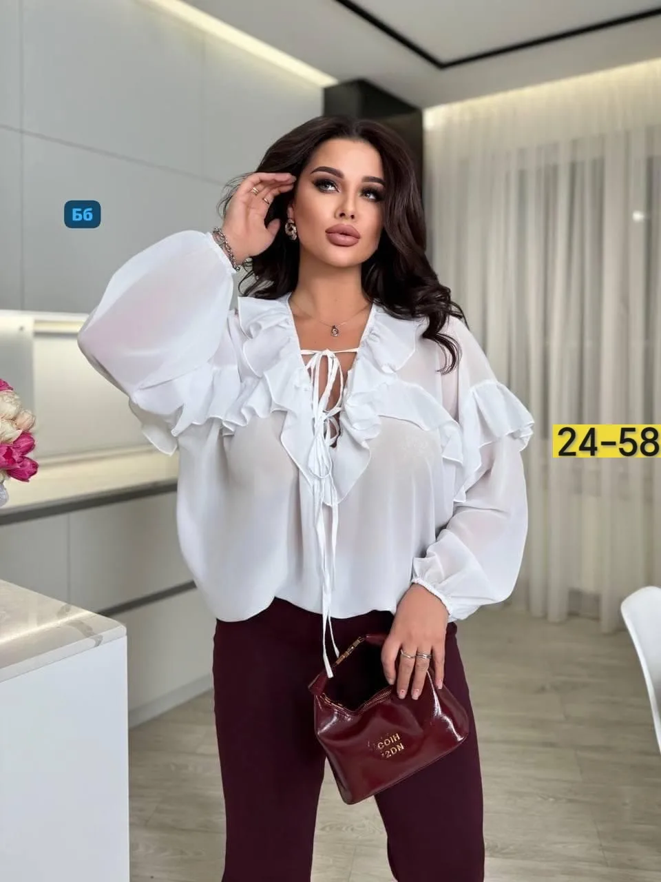 Блузка шифоновая Шифон Длина — фото 3