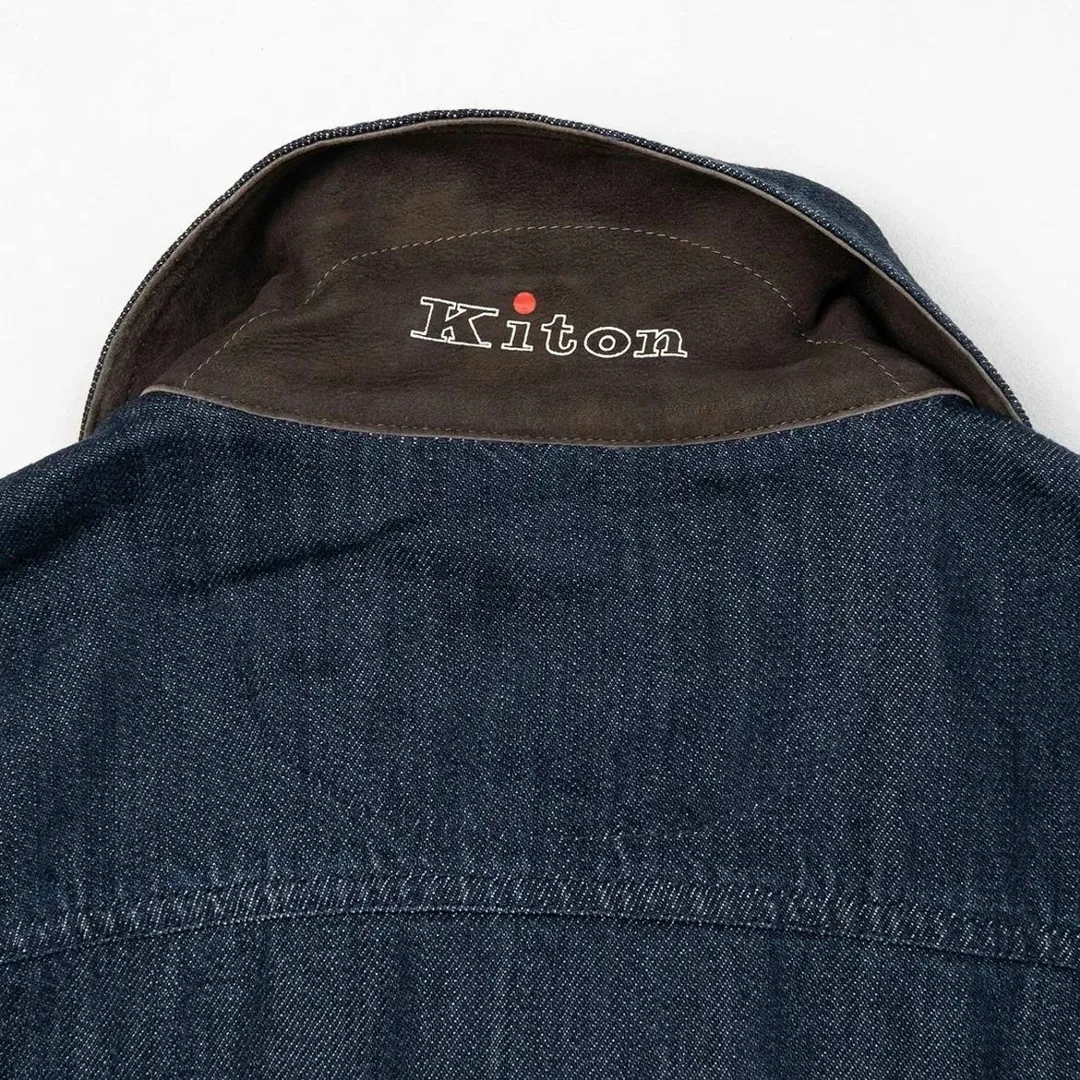 Kiton куртка из премиального денима с замшевым снизу — фото 2