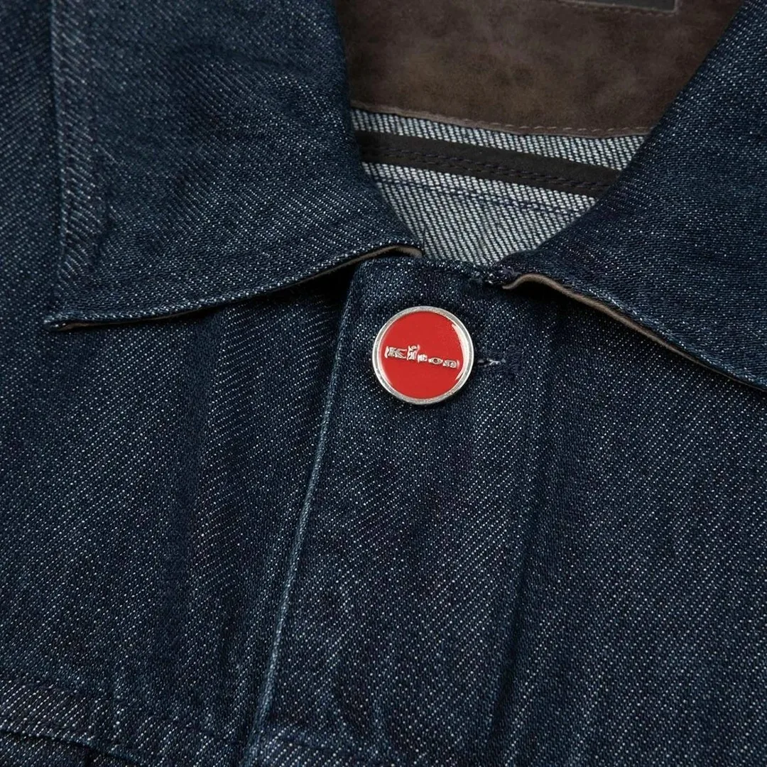 Kiton куртка из премиального денима с замшевым снизу — фото 4