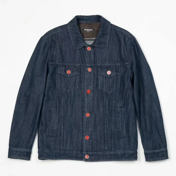 Kiton куртка из премиального денима с замшевым снизу — фото 1
