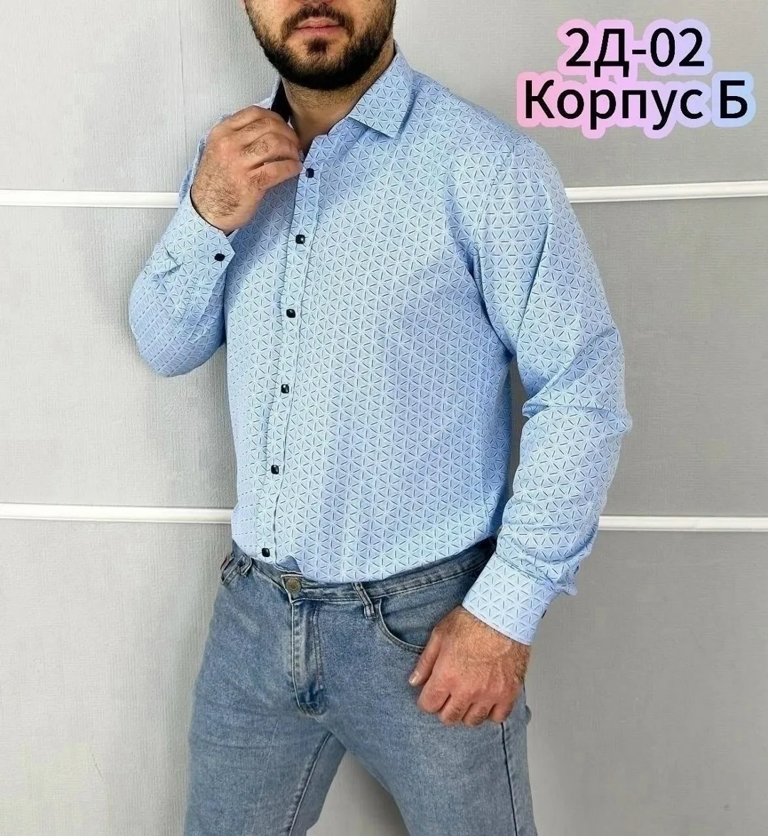 Рубашка мужская из 100 хлопка — фото 7