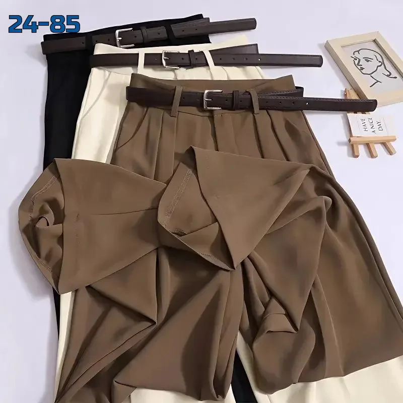 Женские брюки свободного кроя из мягкой костюмной ткани костюмка — фото 38