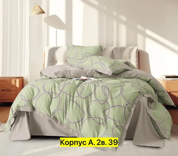 Комплект постельного белья, хлопок Белый — фото 39