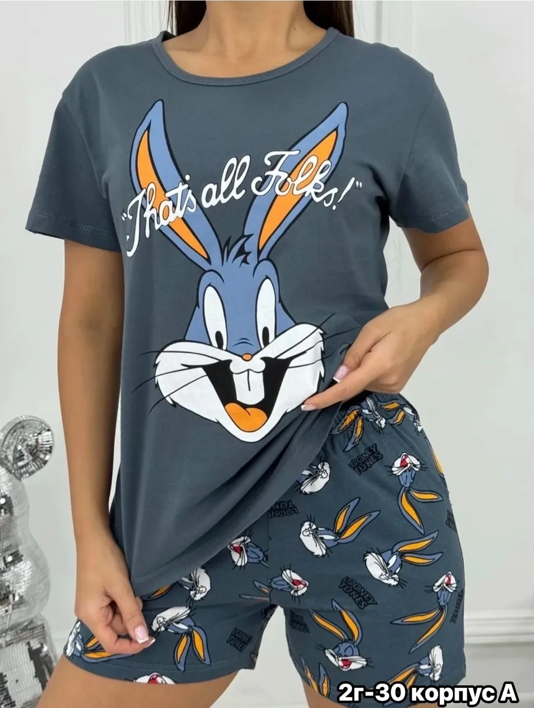 Пижама шорты из хлопка — фото 4
