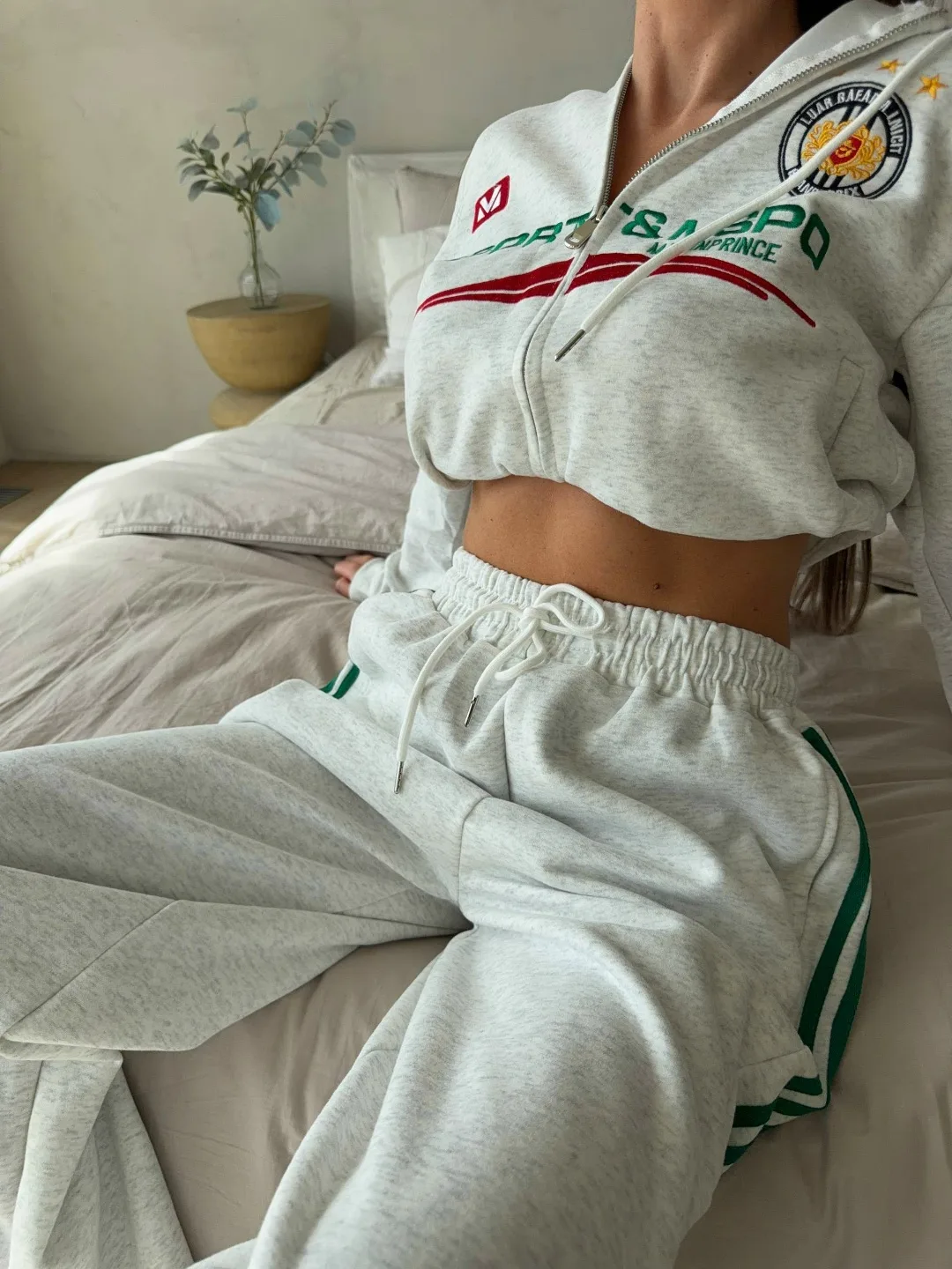 Костюм-двойка Sport Zip с капюшоном и лампасами Красный — фото 1