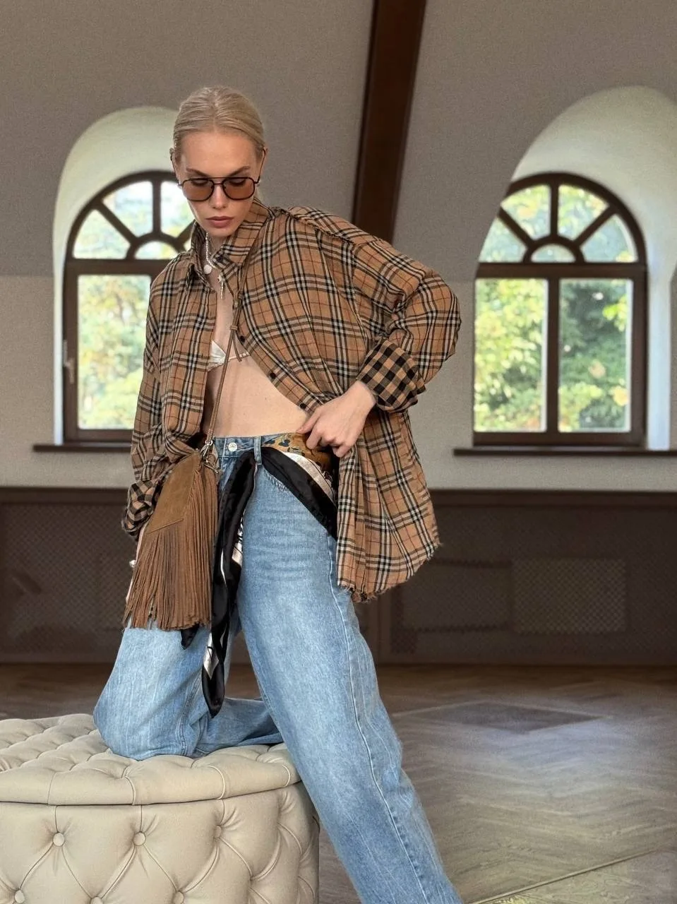 Рубашка из натурального муслина — фото 6
