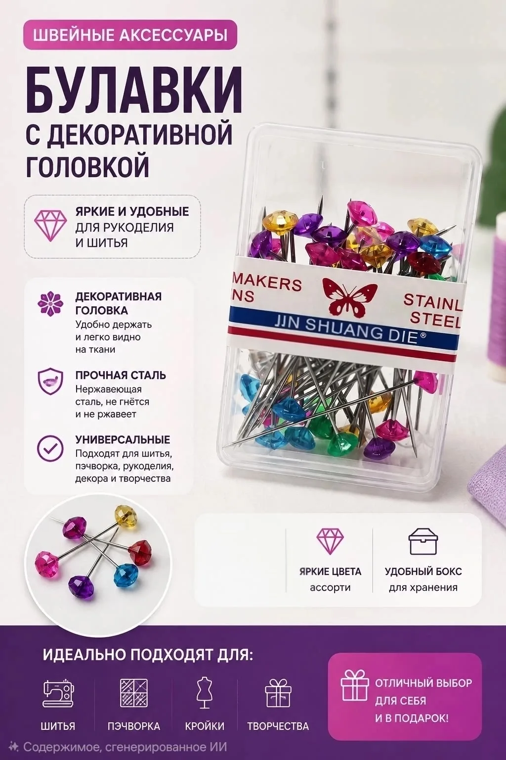 Булавка портновские — фото 1