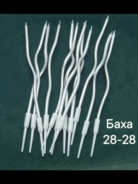 Свечи для торта длинные, витые, синие, разноцветные, белые — фото 6