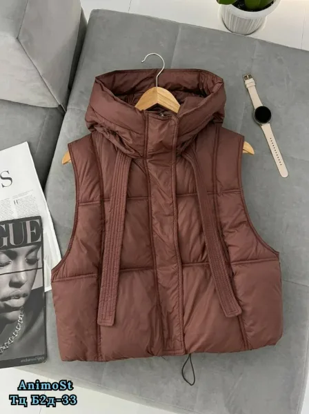 Жилетка с капюшоном, M-42, 44; L-44, 46; XL-46, 48; 2XL-48 — фото 2