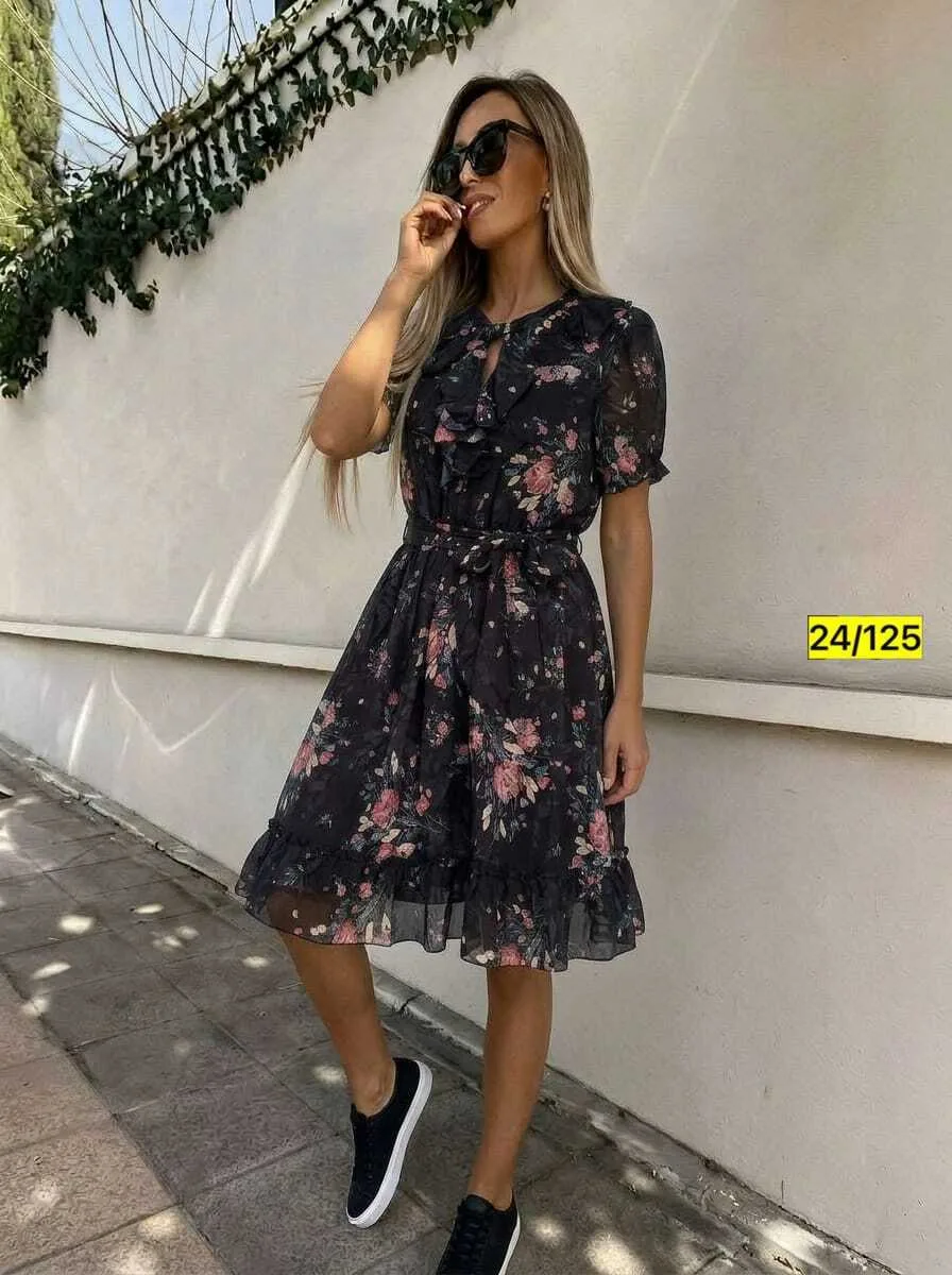 Платье шифон с подкладка — фото 15