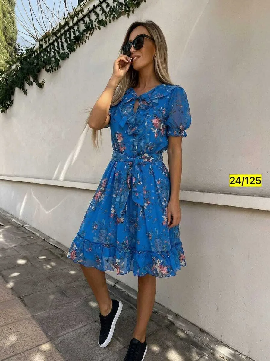 Платье шифон с подкладка — фото 16