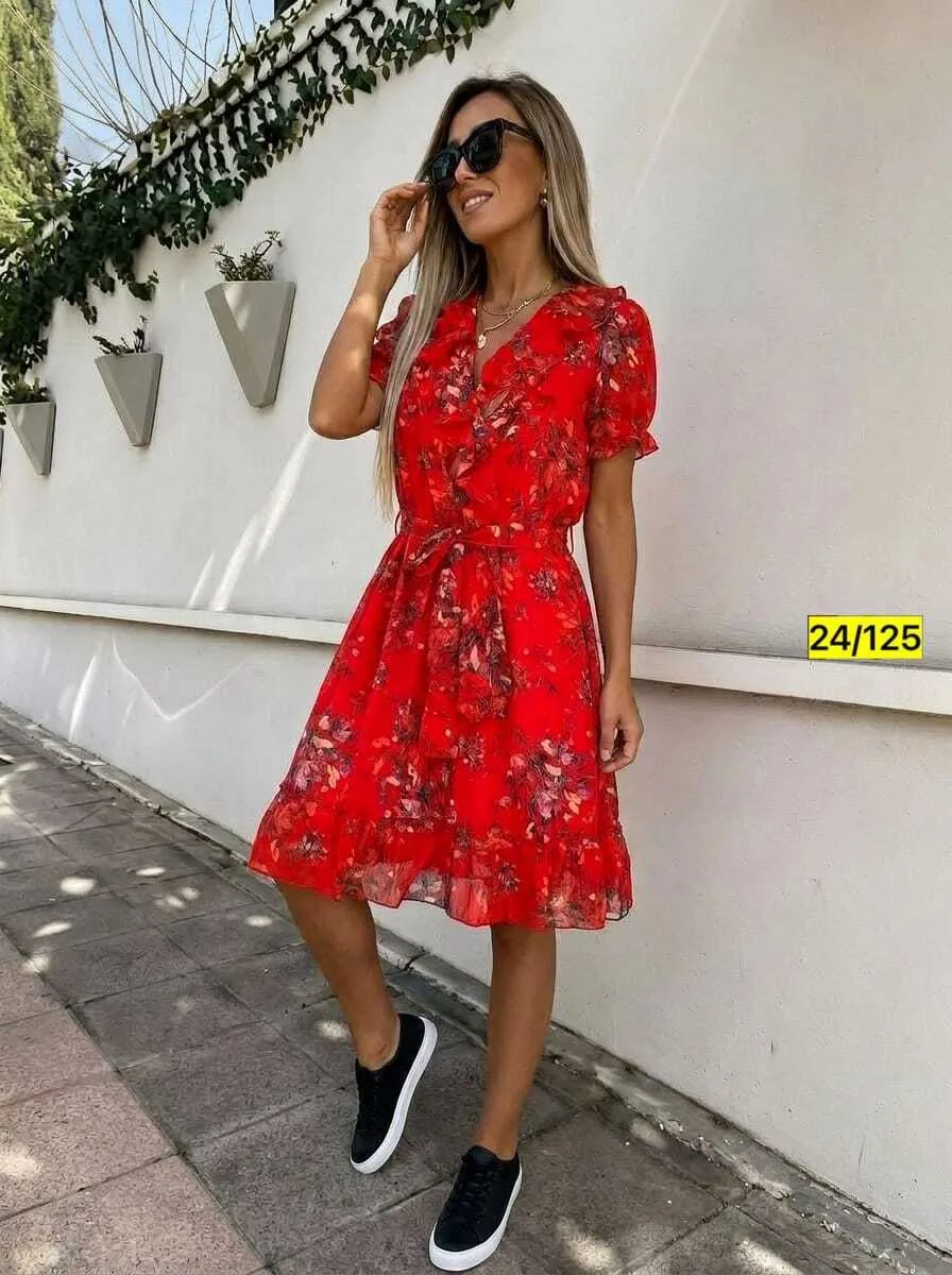 Платье шифон с подкладка — фото 17