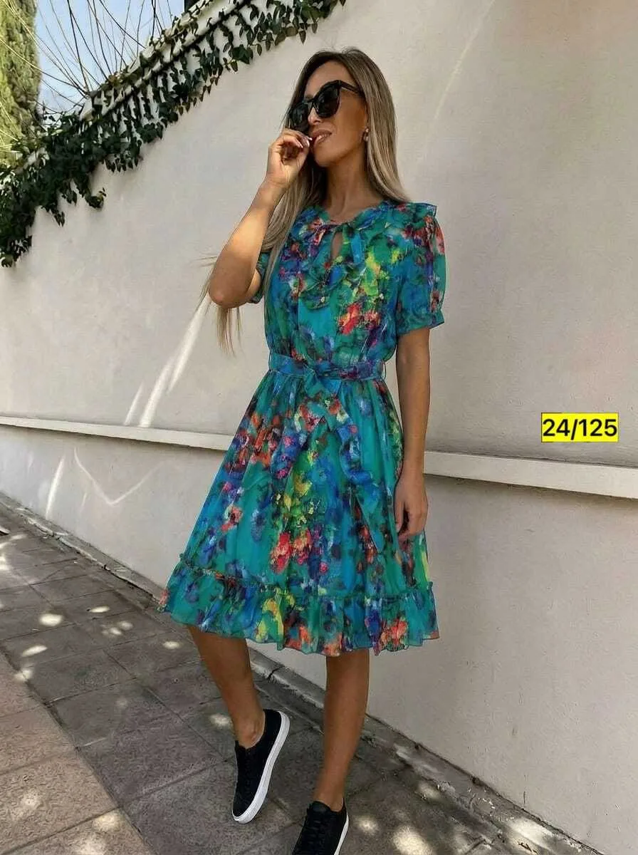 Платье шифон с подкладка — фото 20