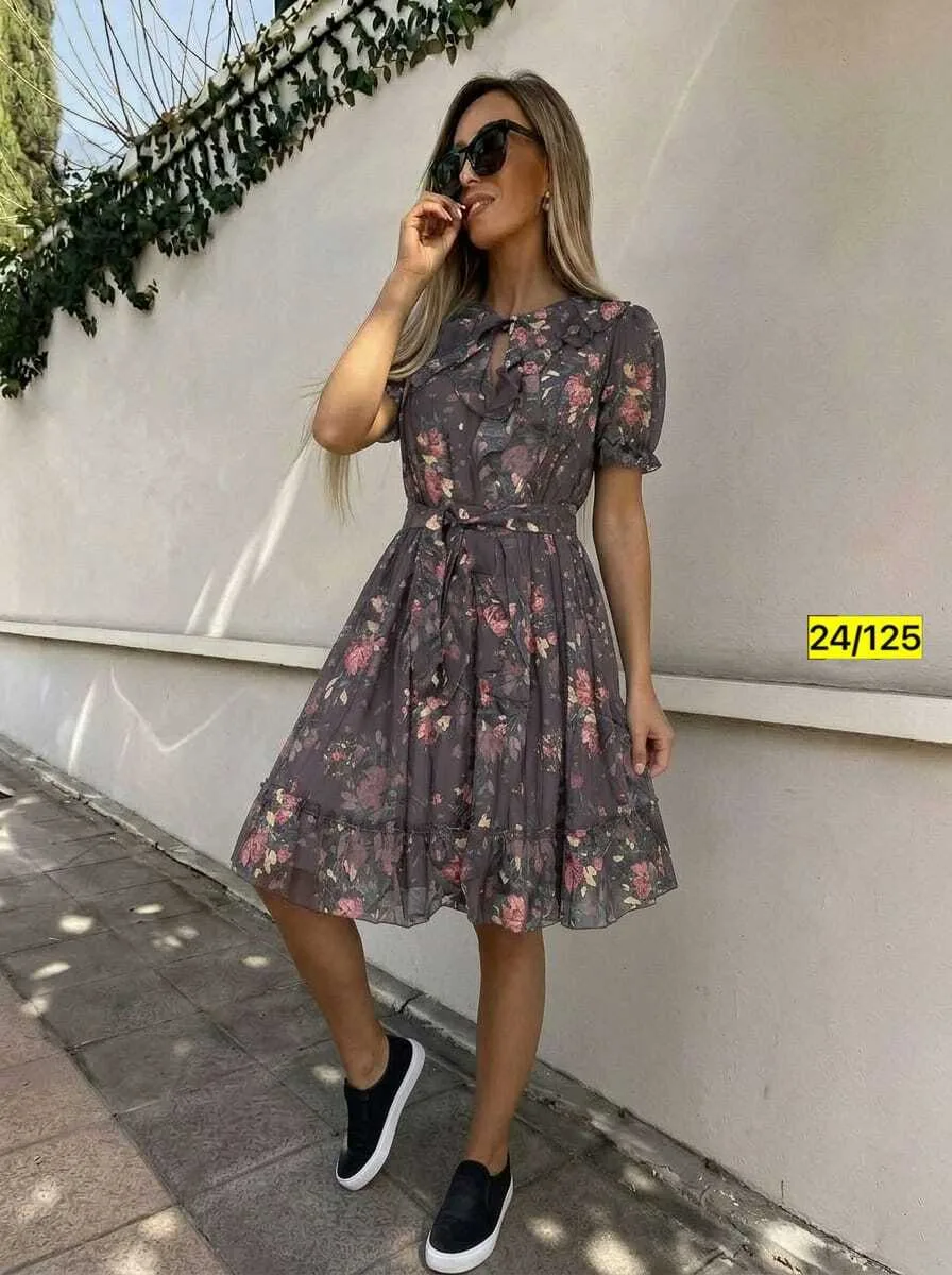 Платье шифон с подкладка — фото 23