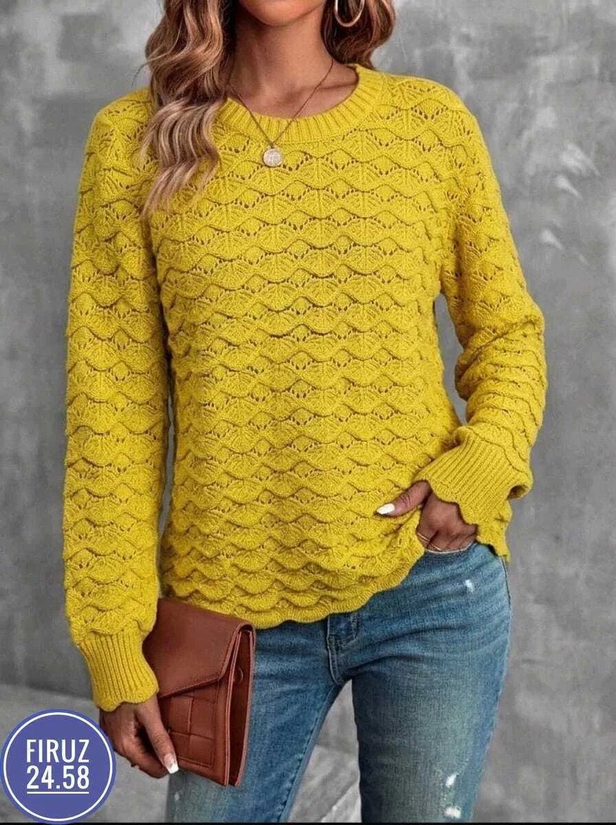 Свитер oversized из вязаной ткани — фото 1