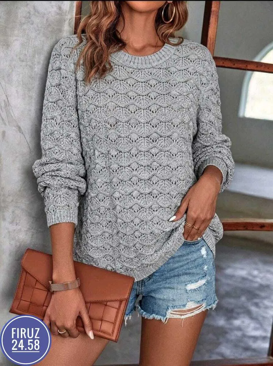 Свитер oversized из вязаной ткани — фото 3