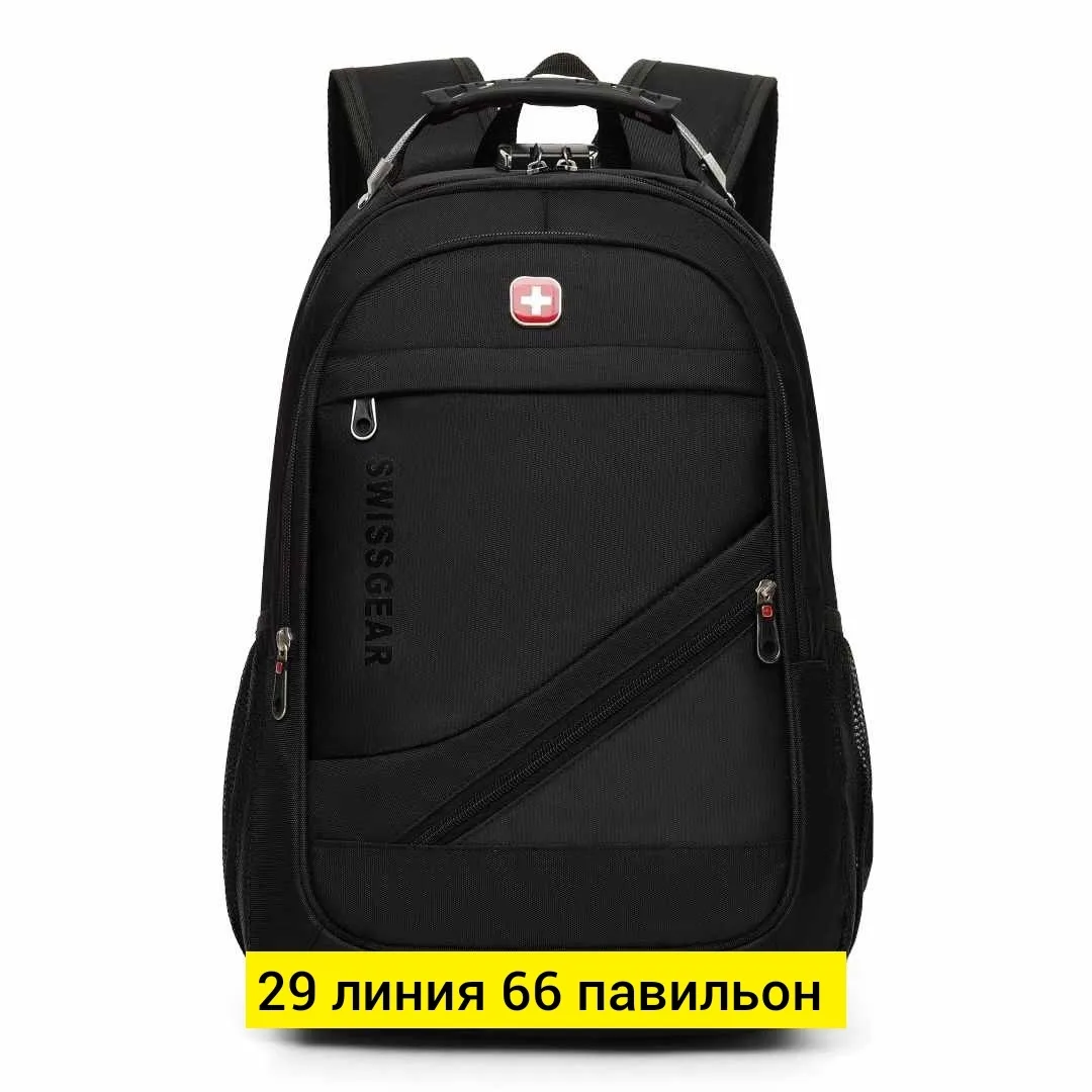 Городской рюкзак из ткани для мужчин и женщин Чёрный — фото 7