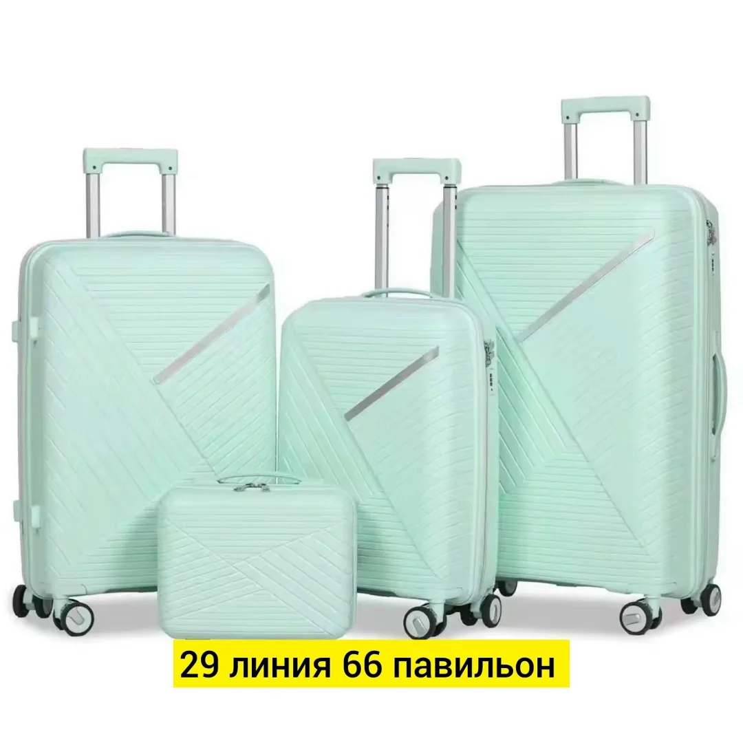 Набор из трёх чемоданов из прочного полипропилена с поворотными колёсами — фото 3