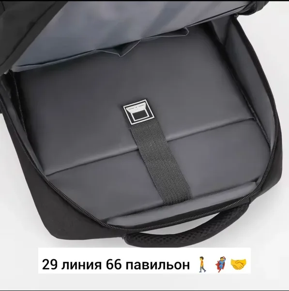 Городской рюкзак из ткани для мужчин и женщин Чёрный — фото 35