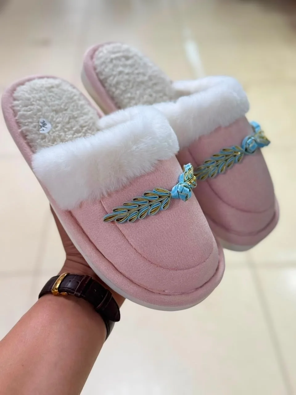 Домашние тапки с резиновой подошвой — фото 5