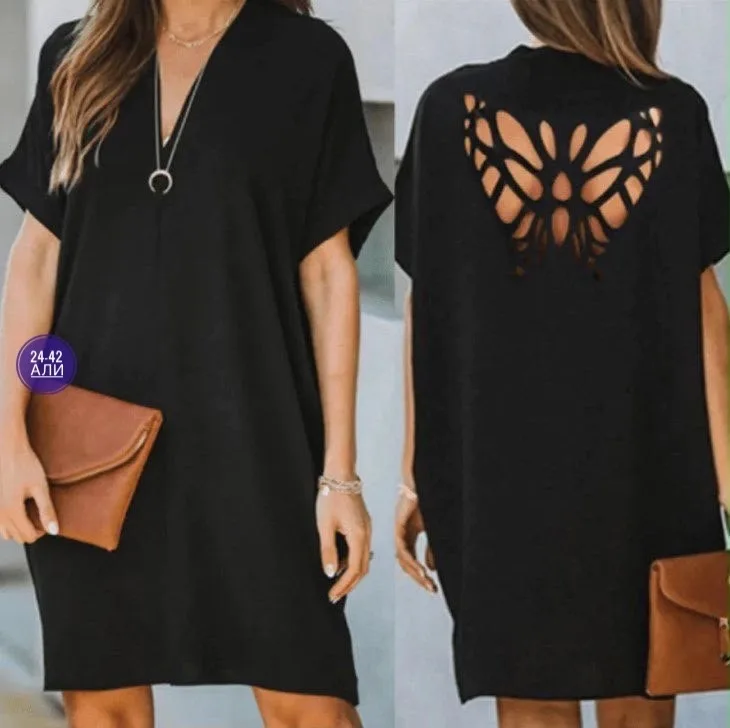 Нежное романтичное платье в стиле Boho с лазерной вырезкой бабочка — фото 1