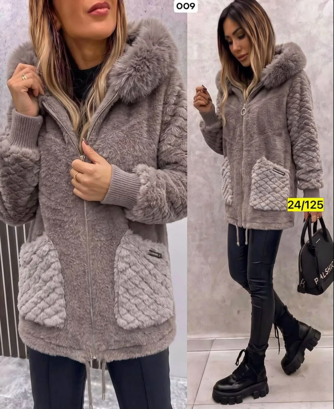 Кардиган с капюшоном из альпака — фото 7