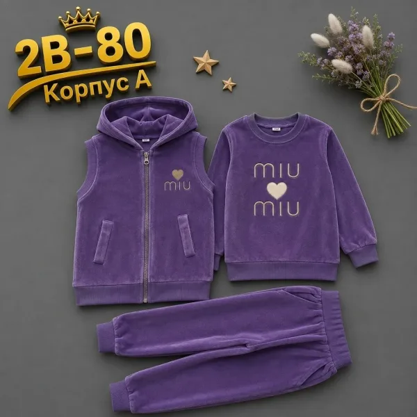 Тройка для детей из велюра — фото 4
