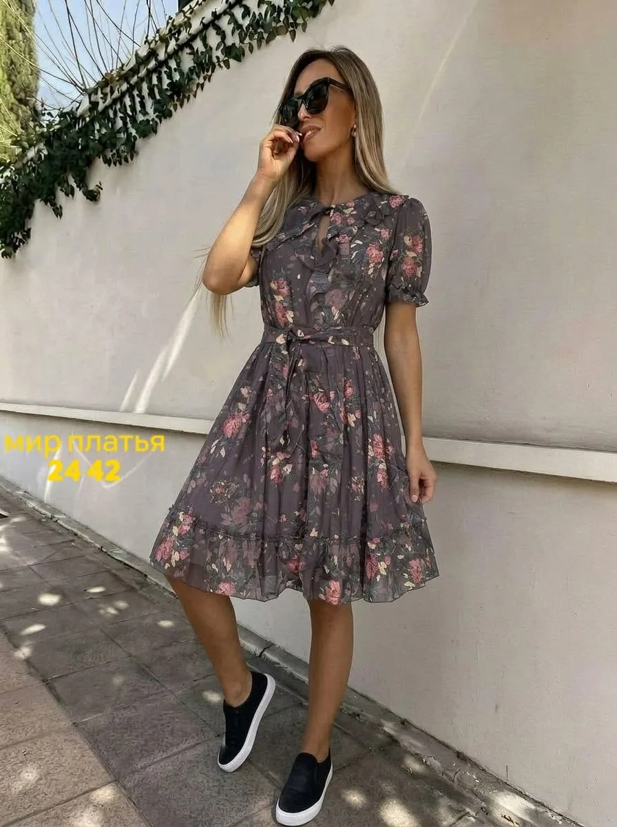 Платье шифон с подкладка — фото 3